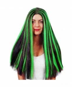 Fun Plus Adult Black & Green Witch Wig Wigs