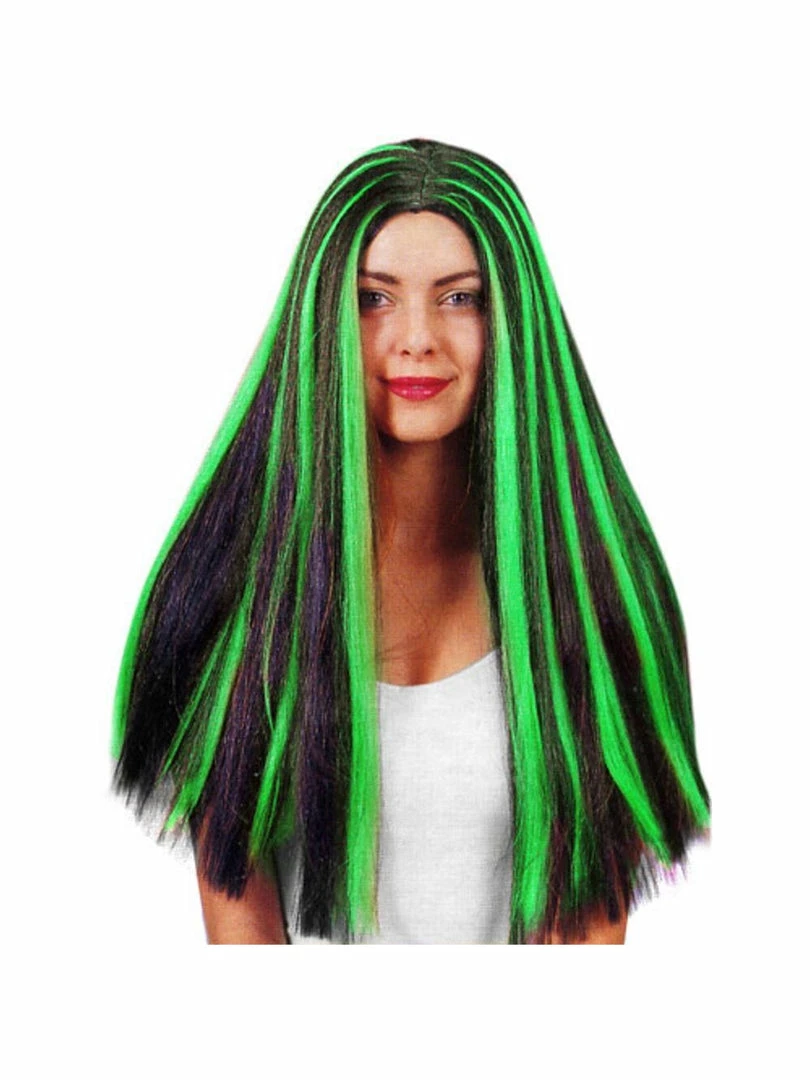 Fun Plus Adult Black & Green Witch Wig Wigs 3 Fun Plus Adult Black & Green Witch Wig Wigs