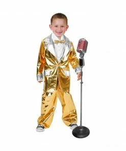 Fun Plus Kids Costumes Child Elvis Gold Lame Suit Costume