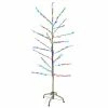Everbright Trading Inc Decor Silver 58" Retro Artificial Christmas Tree W/ Light Up Leaves