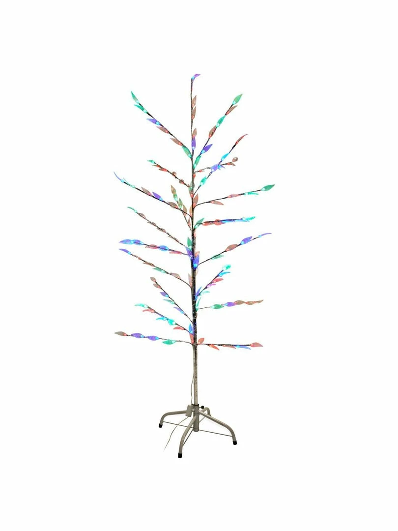 Everbright Trading Inc Decor Silver 58" Retro Artificial Christmas Tree W/ Light Up Leaves 3 Everbright Trading Inc Decor Silver 58" Retro Artificial Christmas Tree W/ Light Up Leaves