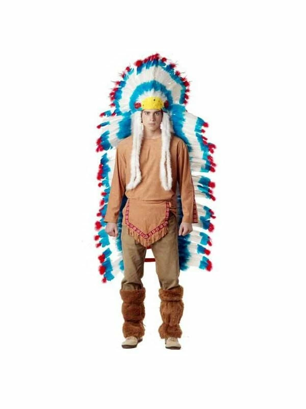 Exclusive Hats Adult Full-Sized Indian Feather Headdress 3 Exclusive Hats Adult Full-Sized Indian Feather Headdress