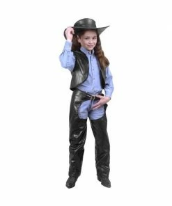 Charades Kids Costumes Child's Cowgirl Leather Chaps & Vest Costume
