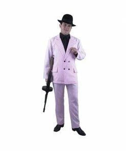 Charades Adult Men's Pink Gangster Suit Costume Adult Costumes
