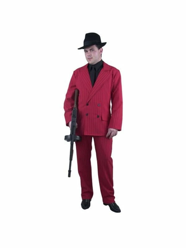 Charades Adult Costumes Adult Red Gangster Suit Costume 3 Charades Adult Costumes Adult Red Gangster Suit Costume