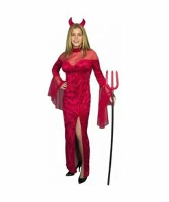 Charades Women's Costumes Adult Red Devil Dress Costume