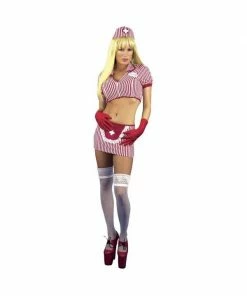Charades Adult Costumes Adult Sexy Candy Stripe Nurse Costume