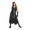 Charades Women's Black 20's Scarf Flapper Dress Costume