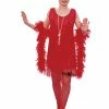 RG Costumes Adult Costumes Adult Roaring 20s Red Flapper Gatsby Dress