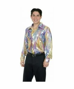 Charades Adult 70's Disco Snake Lame Shirt Accessory Kits