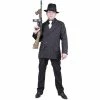 Charades Adult Black/White Gangster Suit Costume