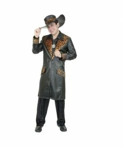 Charades Adult Leather Cheetah Pimp Suit Costume Adult Costumes
