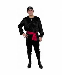 Charades Accessory Kits Adult Black Satin Pirate Shirt