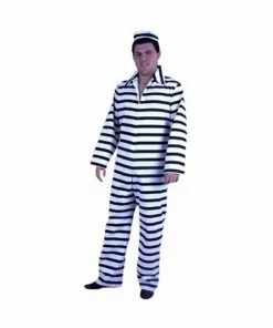 Charades Adult Striped Prison Costume Adult Costumes