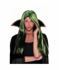 Pony Express Wigs Lime & Black Witch Wig
