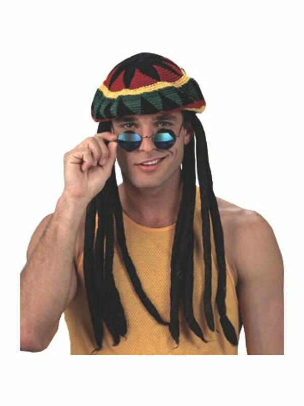 Fun World Adult Rasta Tam Hat Wig 3 Fun World Adult Rasta Tam Hat Wig