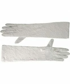 Be Wicked Adult White Opera Length Stretch Lace Gloves