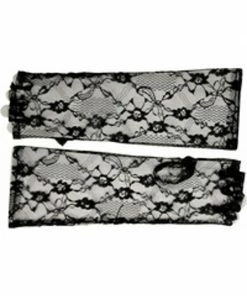 Be Wicked Adult Elbow Length Fingerless Black Lace Gloves