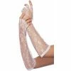 Be Wicked Adult Elbow Length Fingerless White Lace Gloves