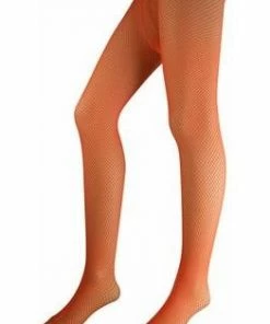 Brands On Sale Orange Lycra Fishnet Pantyhose