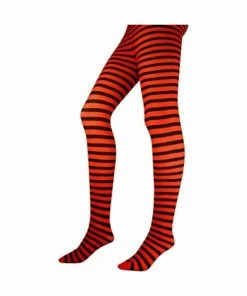 Be Wicked Costume Leggings Adult Black / Red Striped Tights
