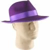 J Hat Purple Felt Pimp Hat