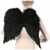 Top Trims Adult Black Feathered Angel Costume Wings