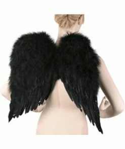 Top Trims Adult Black Feathered Angel Costume Wings