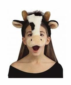 Top Trims Child's Cow Plush Animal Headpiece