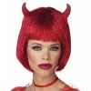 California Costume Co. Wigs Adult Shimmer Red Devil Wig With Horns
