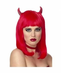 California Costume Co. Wigs Adult Bright Red Devil Wig With Horns