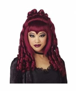 California Costume Co. Burgundy Curly Gothic Vampire Wig Wigs