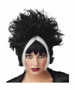California Costume Co. Chunky Black & White Gothic Streaked Wig