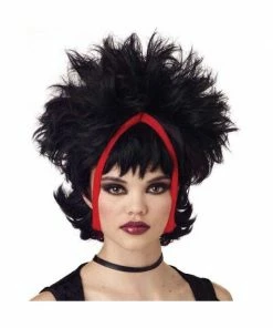 California Costume Co. Wigs Chunky Black & Red Gothic Streaked Wig