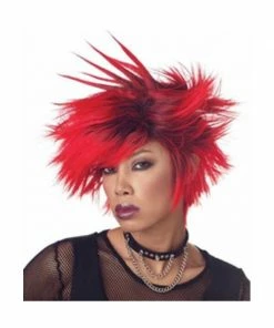 California Costume Co. Women's Black & Red Spiked Wig