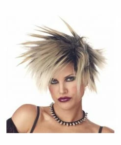 California Costume Co. Women's Black & Blonde Spiked Wig