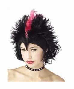 California Costume Co. Wigs Women's Black & Pink Mohawk Wig