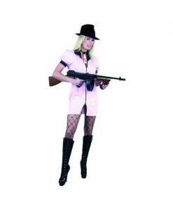 Charades Adult Costumes Adult White Sexy Gangster Girl Costume