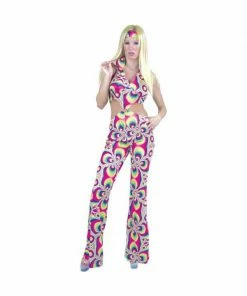 Charades Adult Psychedelic Disco Girl Costume