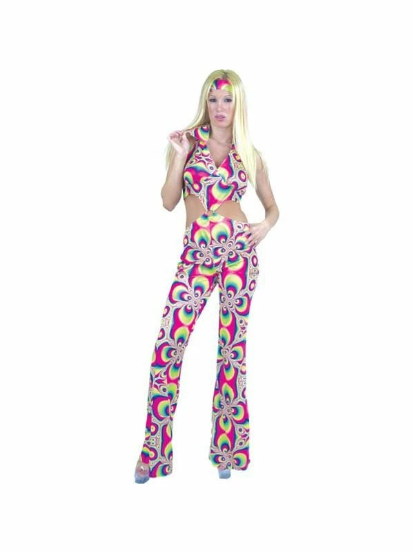 Charades Adult Psychedelic Disco Girl Costume 3 Charades Adult Psychedelic Disco Girl Costume