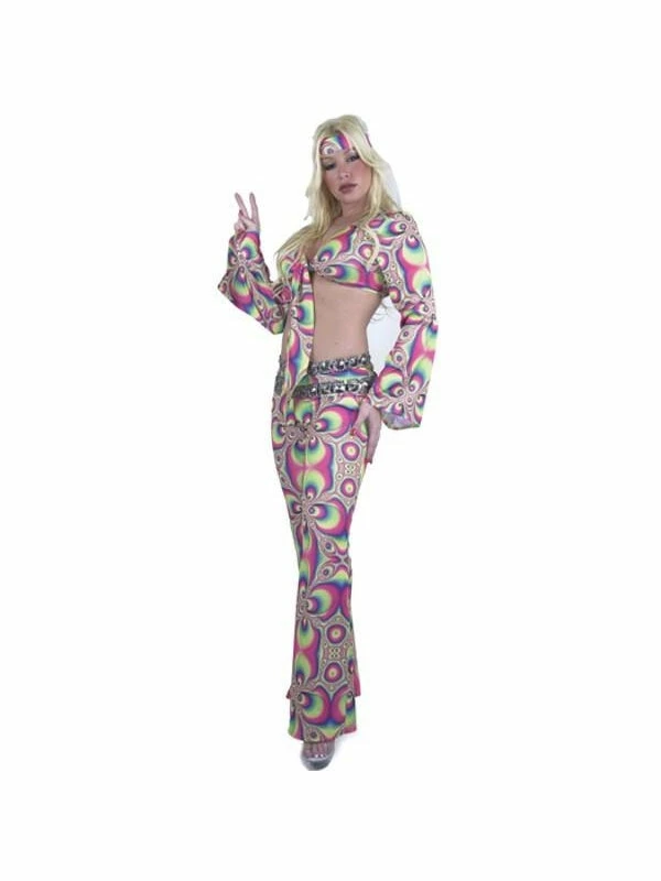 Charades Adult Costumes Adult Women's 60's Psychedelic Hippie Costume 3 Charades Adult Costumes Adult Women's 60's Psychedelic Hippie Costume