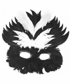 Top Trims Adult Black & White Feather Eye Mask Masks