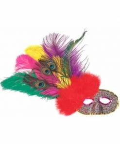 Top Trims Adult Side Feather Party Eye Mask Masks