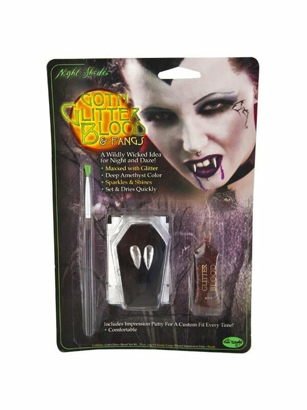 Fun World Costume Make-up Adult Gothic Blood & Vampire Fangs Kit 3 Fun World Costume Make-up Adult Gothic Blood & Vampire Fangs Kit
