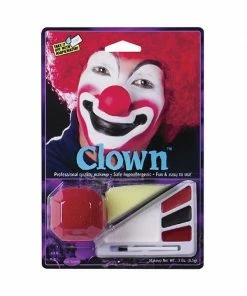 Fun World Costume Make-up Adult Clown Halloween Makeup Kit W/ Nose