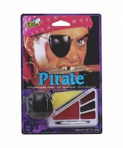 Fun World Adult Pirate Halloween Makeup Kit W/ Patch