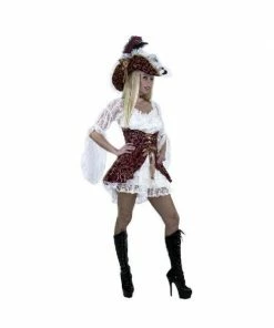 Charades Adult White Lacey Pirate Lady Costume Adult Costumes