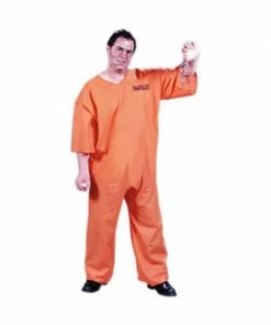 Fun World Adult Plus Size Orange Prison Suit Costume Adult Costumes