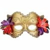 Forum Novelties Inc. Adult Gold Venetian Half Mask With Flowers Masks