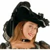 Charades Women's Black Lacey Pirate Hat Hats